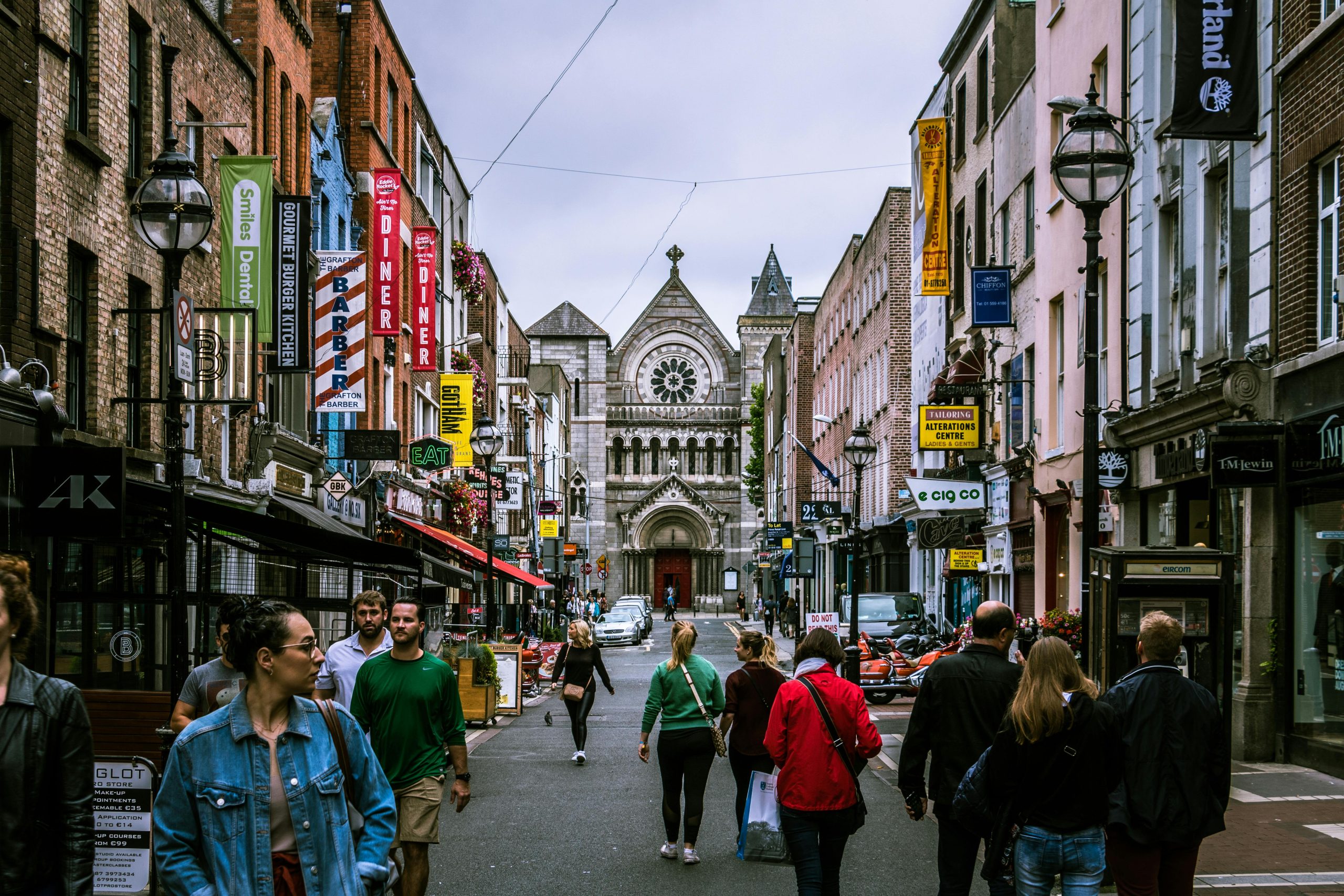 Dublin cityscape with historic buildings